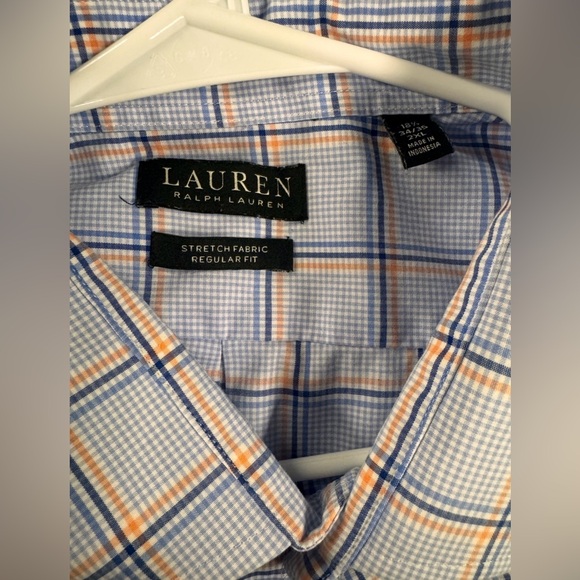 Ralph Lauren Blue and Orange Plaid Shirt - Picture 3 of 3